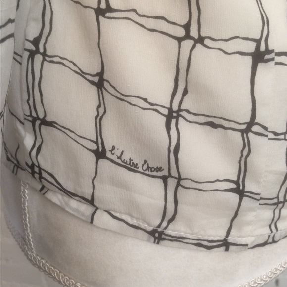 L’autre Chose silk blend puff sleeve top b/w print size 40 s - Picture 5 of 6